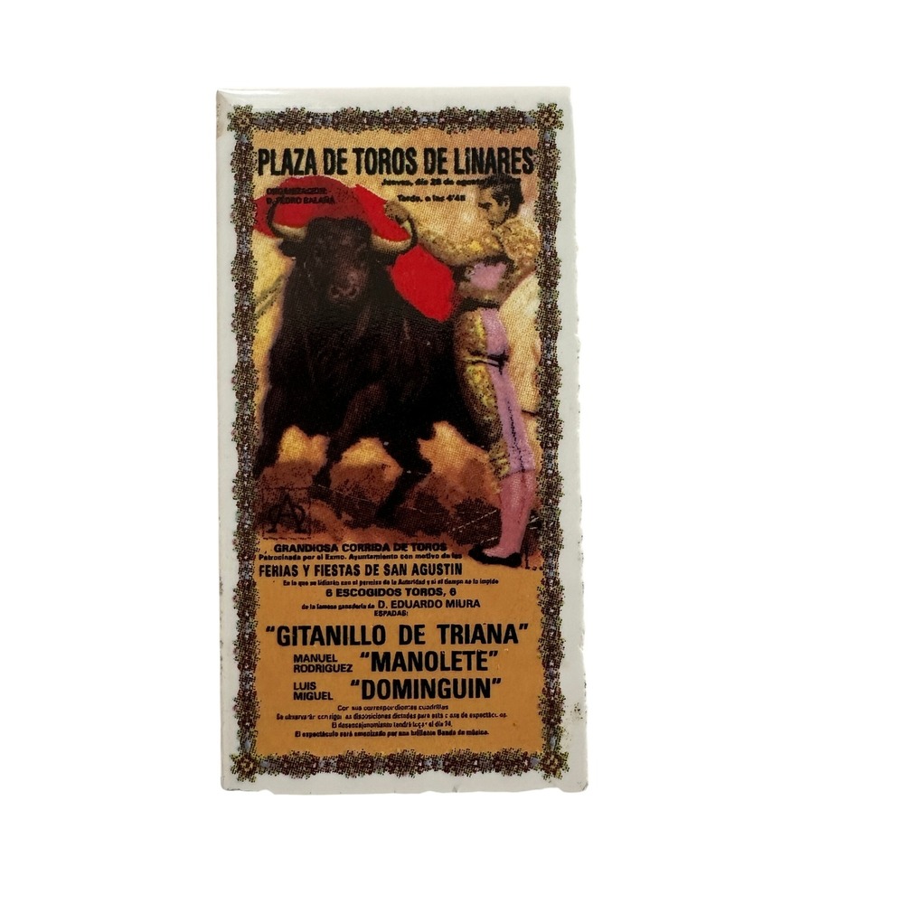 Vintage Magnet SPAIN Plaza de Toros de Linares Bullfighting Manolete Dominguin